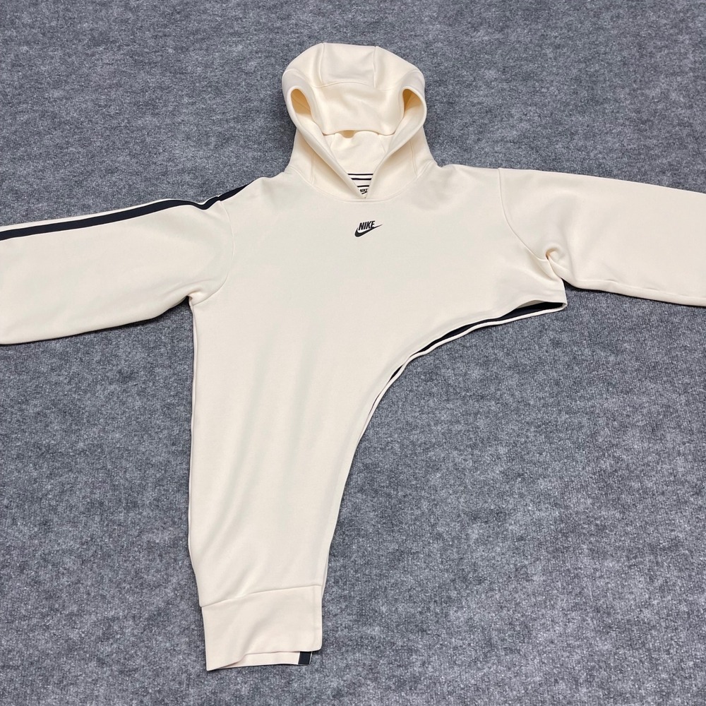 Nike Hoodie Women Medium Off White Asymmetrical Tech Fleece Oversized FN7123-110